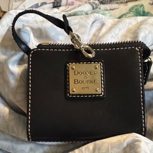 Dooney & Bourke Black card case with Gold Accents